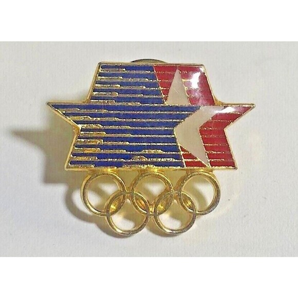 1984 Olympic,LA Summer Olympic Games ,Moving Star Logo Pin - Picture 1 of 2